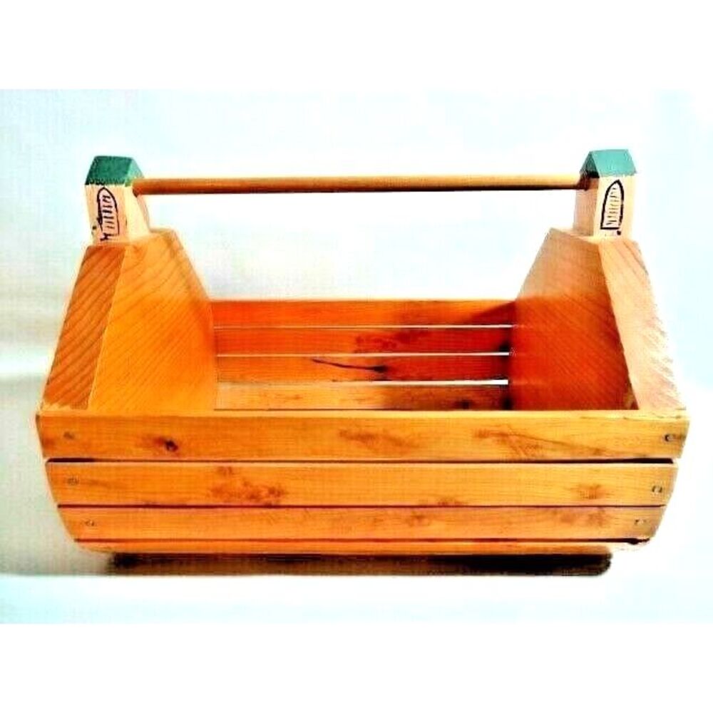 L.G. Benton Homemade School House Wood Basket Handle Marked 1816-1825 Signed